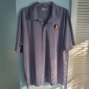 Russell Athletics FSU Striped Polo Style Shirt